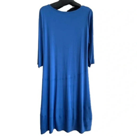 EILEEN FISHER Women’s Neptune Shift Dress Size Medium Blue Viscose Jersey System - Picture 2 of 11